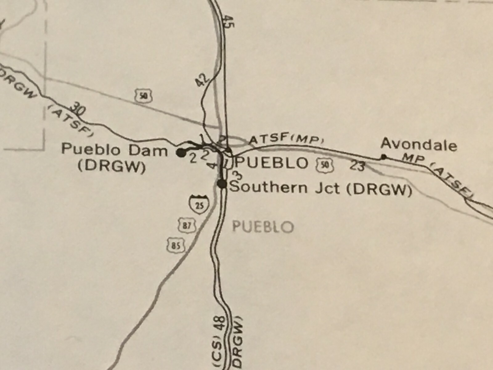 Vintage 1975 Colorado Transportation Map●Federal Railroad Administration●11″x17″