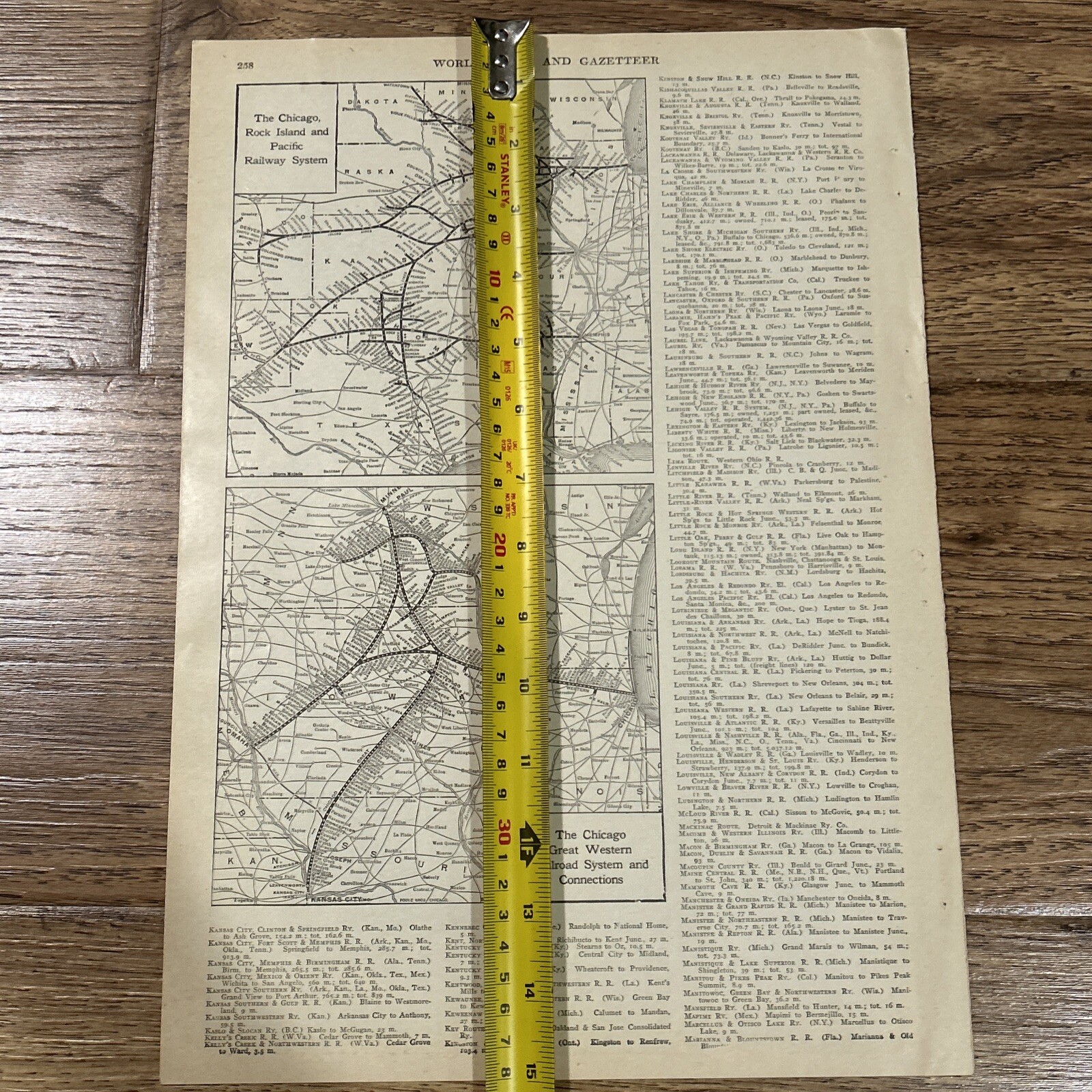 1922 Map The Chicago Great Western & Chicago Rock Island Railway 15”x11”