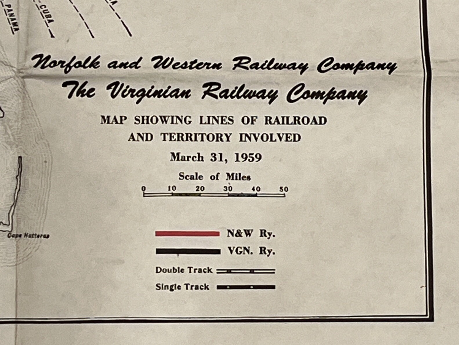 Norfolk & Western & VIRGINIAN RAILWAY Company Map