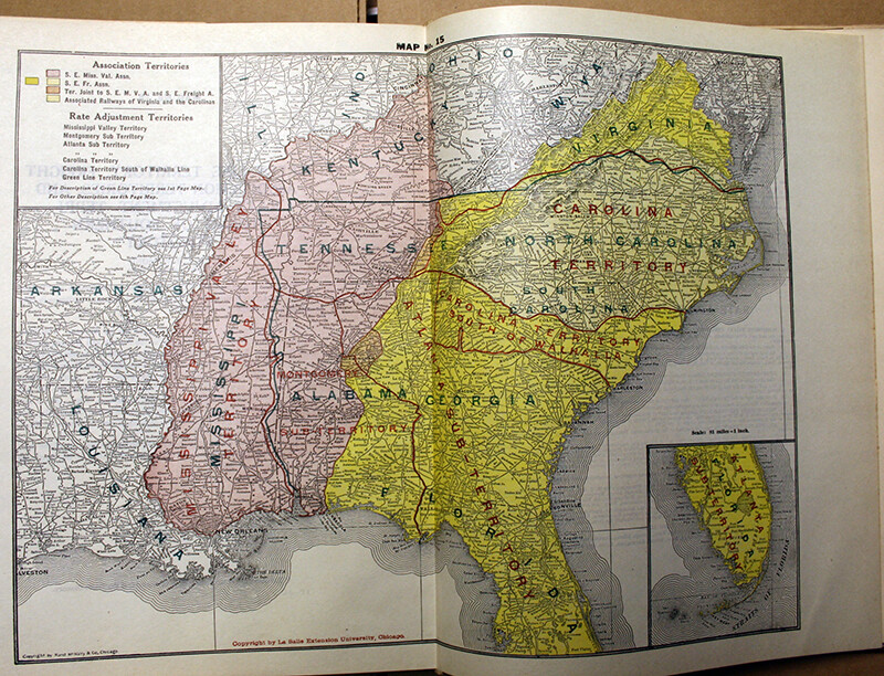 1921 ATLAS OF RAILWAY TRAFFIC MAPS by CHARLES WYMOND – LASALLE EXTENSION UNIV.