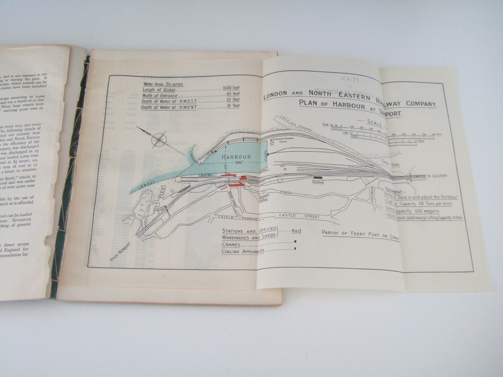 1932 Ports of the LNER Book. 9 Fold-Out Plans. Dock Information. Incomplete