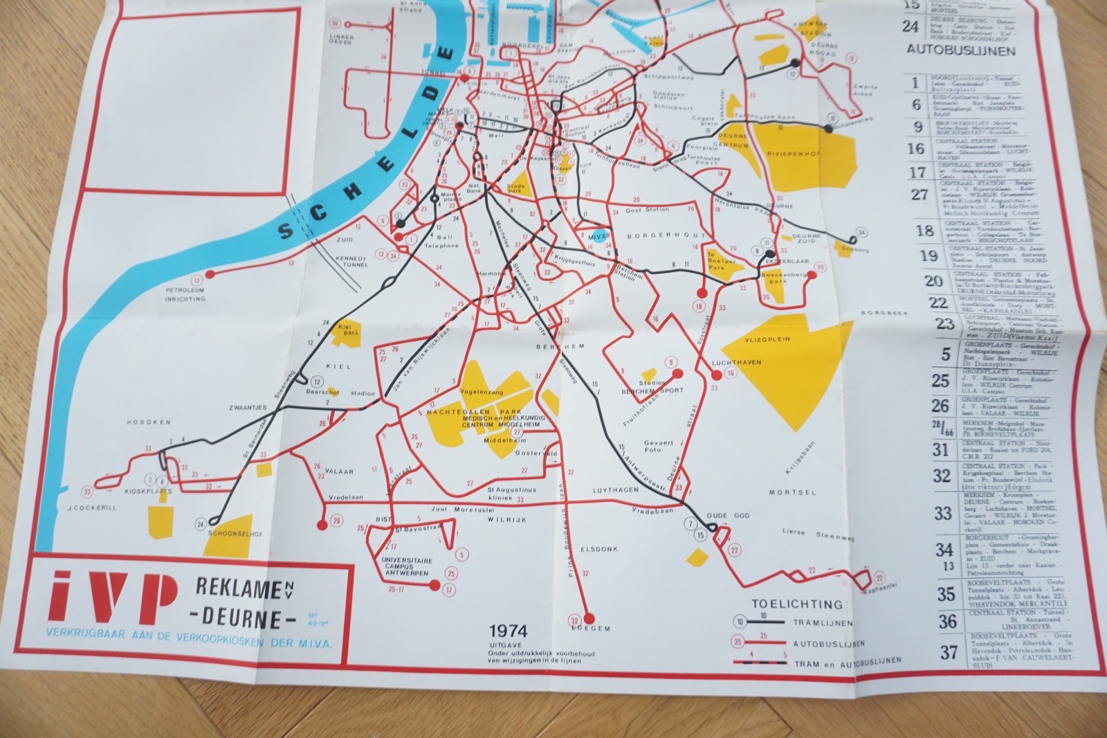 c1970s IVP Netherlands Railway Bus Tram Route Map