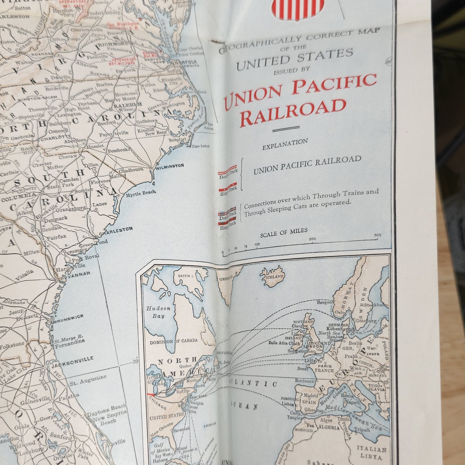 1947 Union Pacific Railroad Map of the United States System Route Map Travel