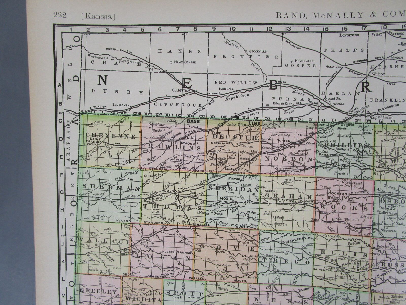 KS DATED 1902, 1888 KANSAS RAND McNALLY NEW BUSINESS ATLAS Map. Full index