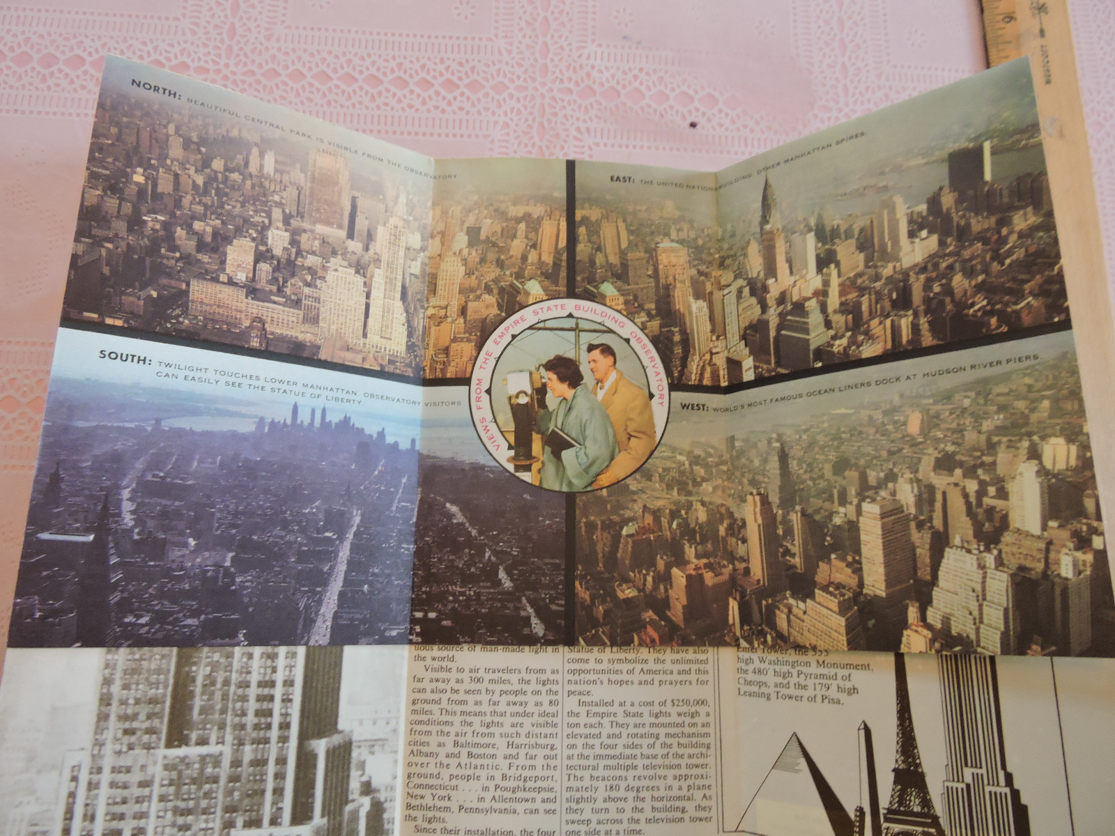 Foldout 1950s New York City Empire State Building SKYSCRAPER NYC Tower Brochure