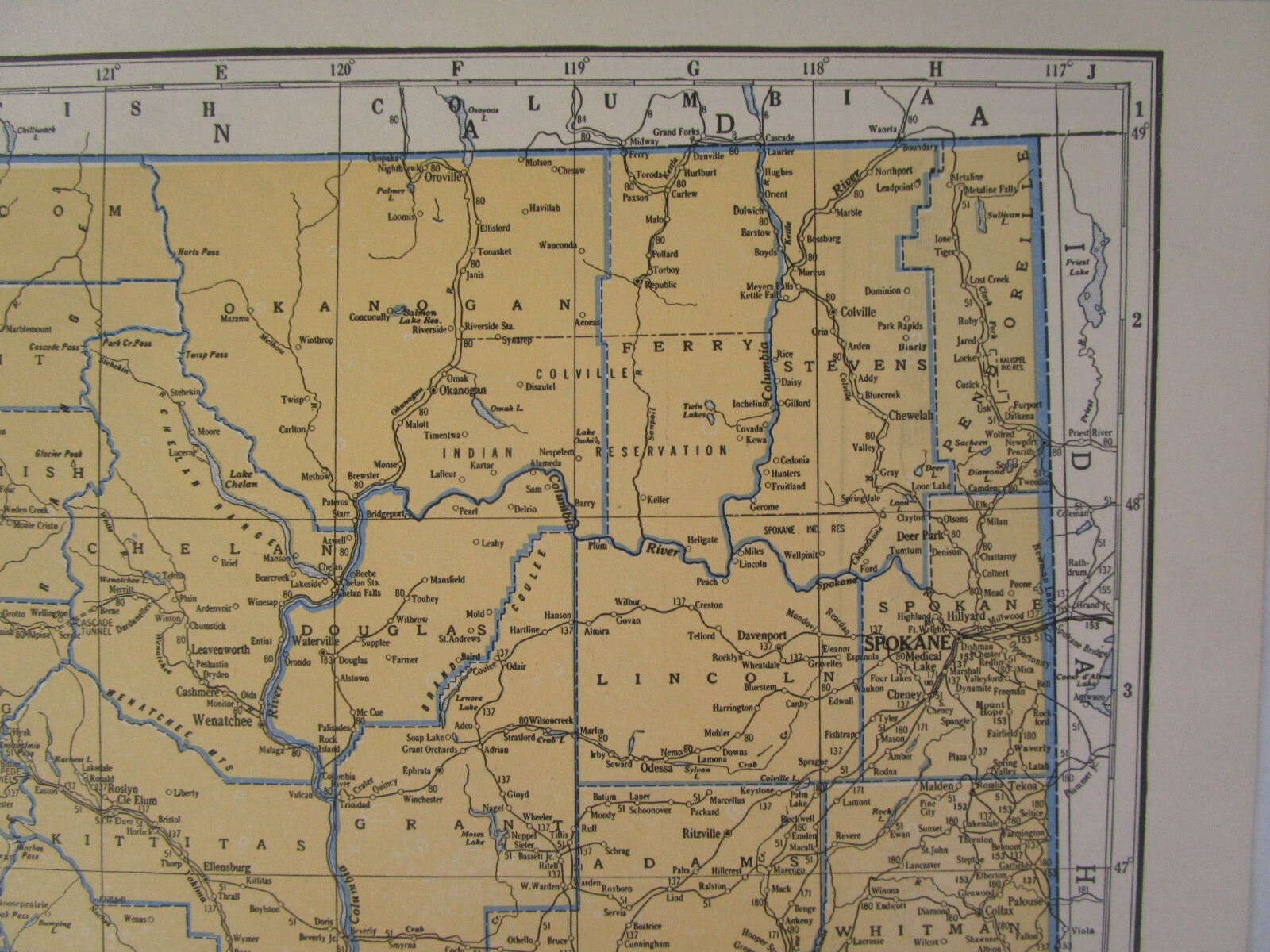 WA WV 1934 WASHINGTON State RAILROAD Map. Twin City RR or WEST VIRGINIA B&O PRR