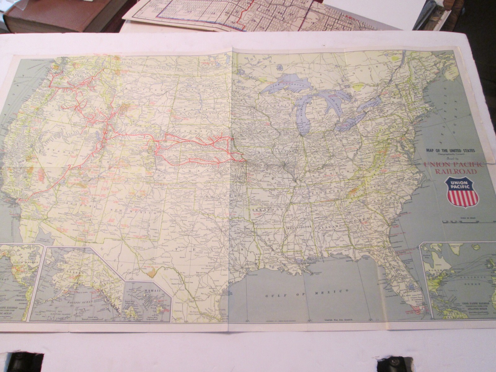 Union Pacific Railroad Map of the United States 1971