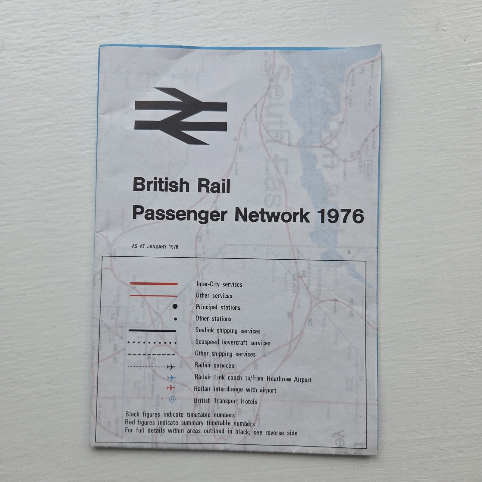 1976 British Railways Passenger Network Map Vintage Train Railwayana Ephemera