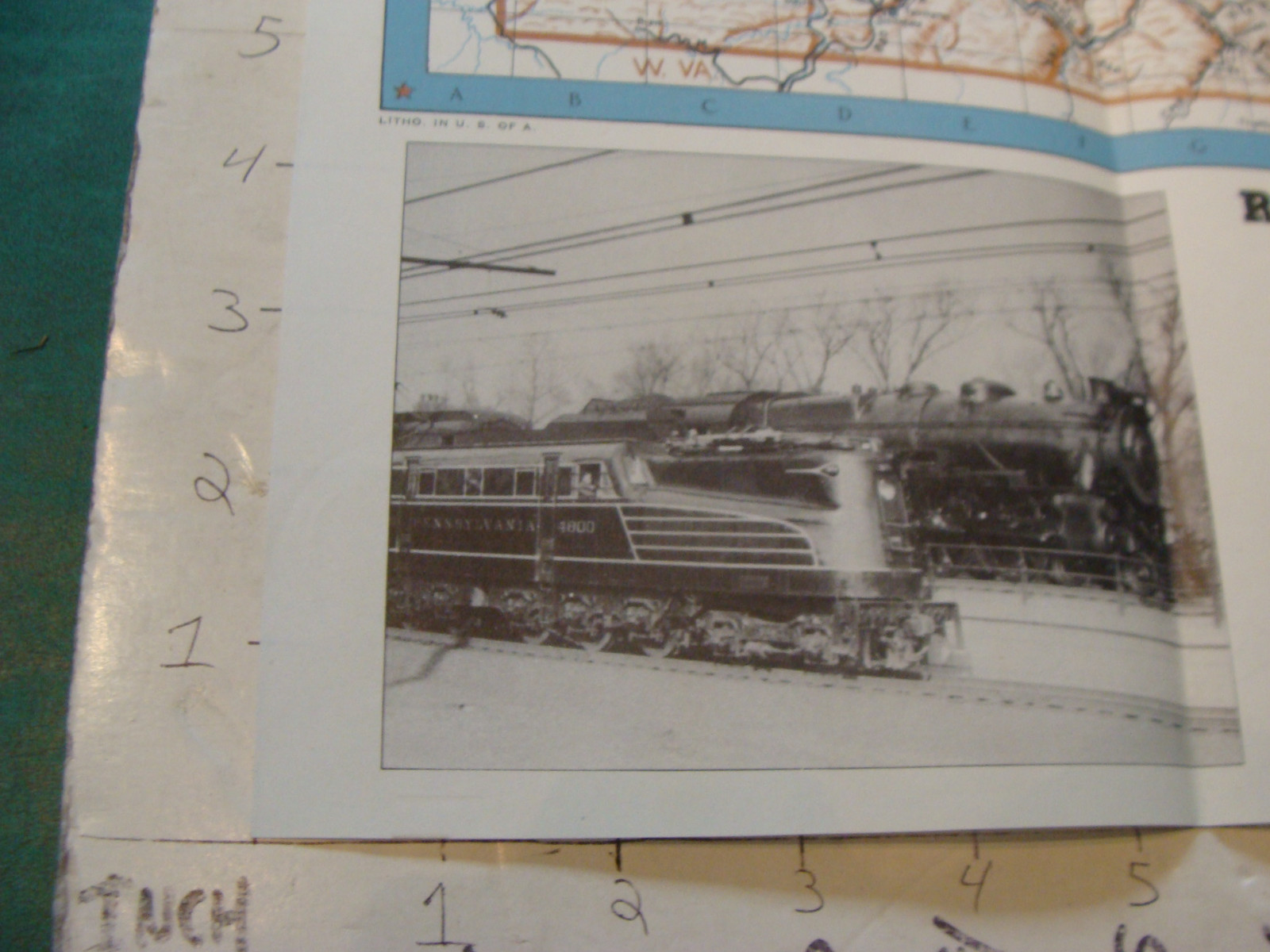 vintage 1942 RAILROADS OF PENNSYLVANIA folded 22 x 17″ map;