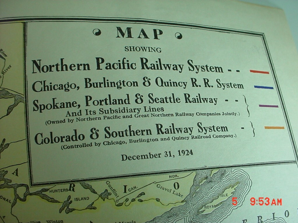 Original 1924 Railroad Map Vintage Railway