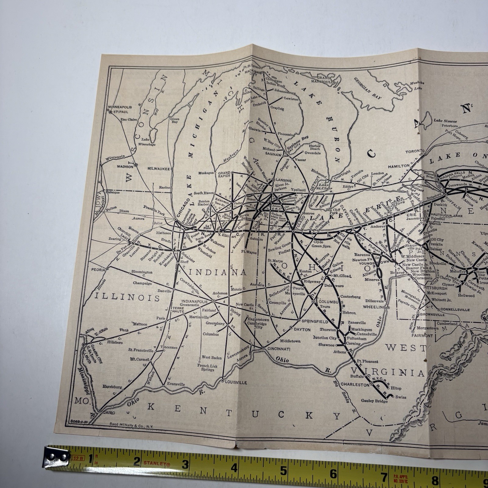 Vintage New York Central Railway Railroad Map Train Original RR Connections NY