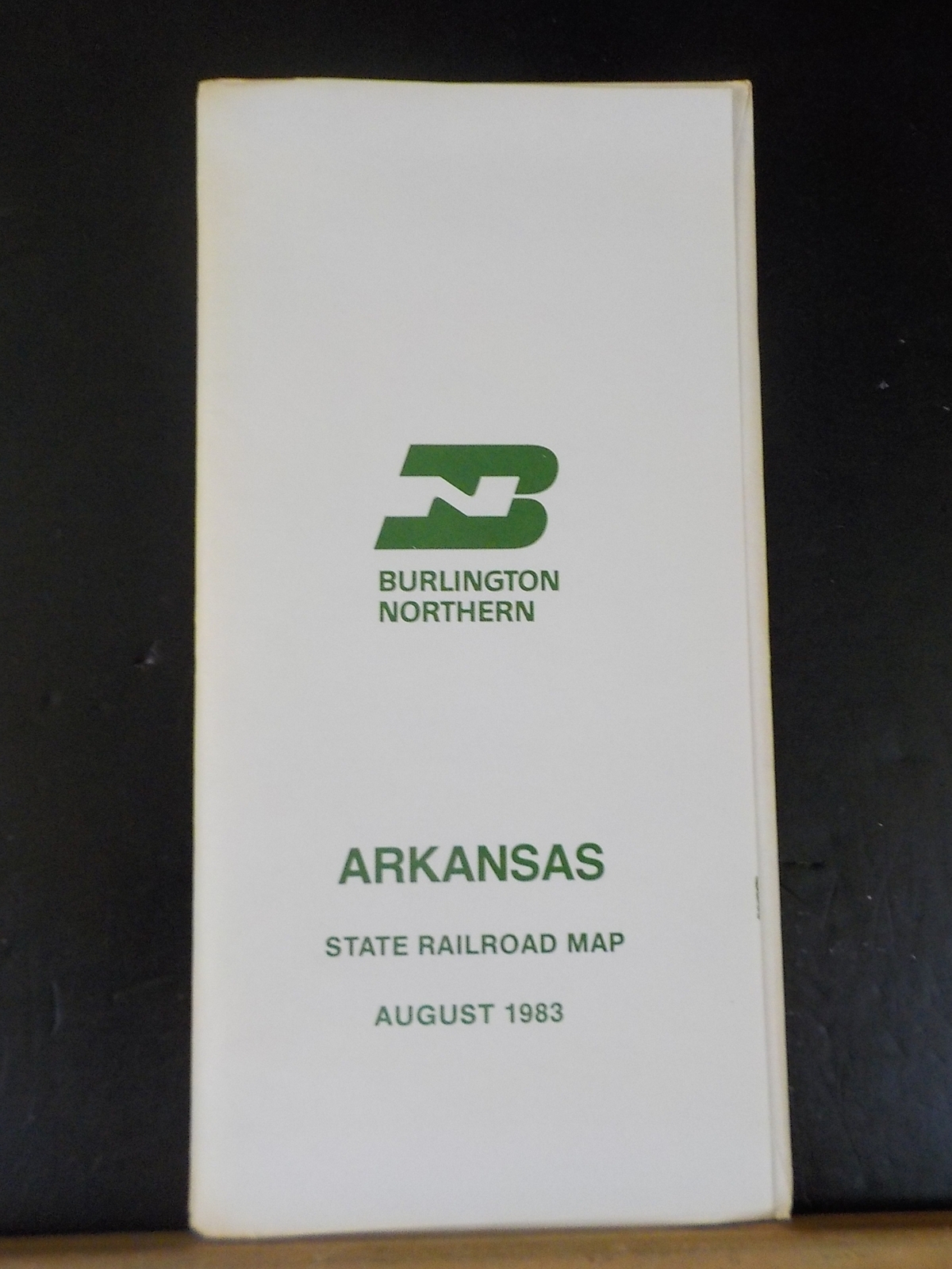 Map Burlington Northern Arkansas State Railroad Map 1983 August + SW TN