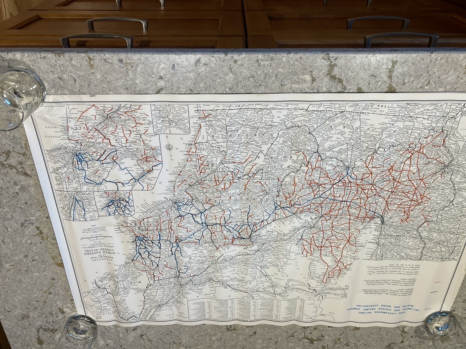 Vintage Northeast United States RAILROAD MAP