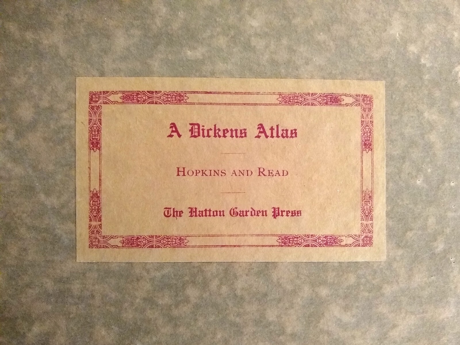 1923 A Dickens Atlas Hopkins and Read by The Hatton Garden Press with Maps