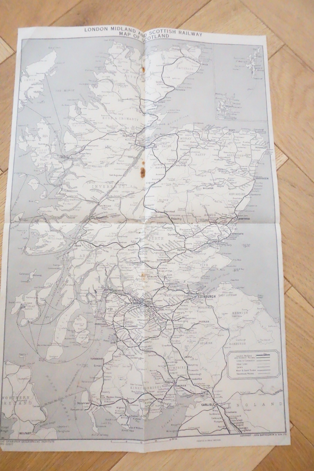 LMS Railway Map 41cm x 26cm