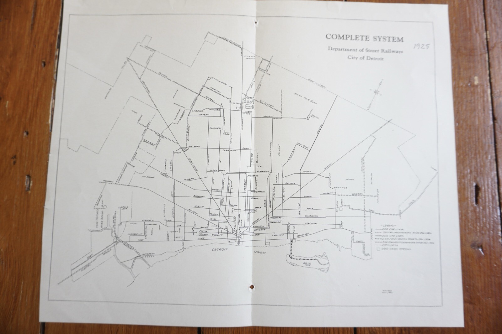 1925 Detroit Railway System Map USA