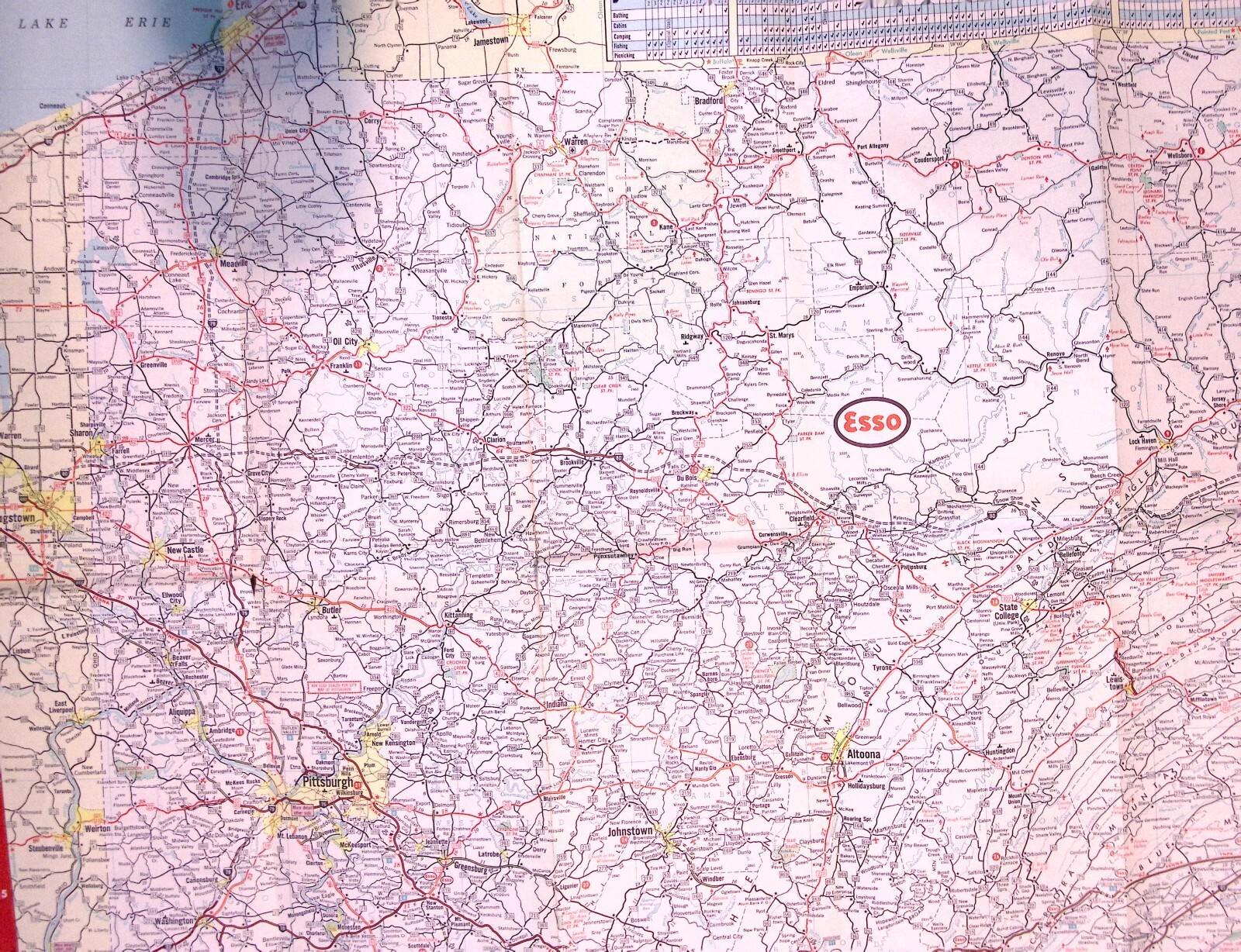1964 Esso Pennsylvania Happy Motoring Road Map Guide Delaware Water Gap
