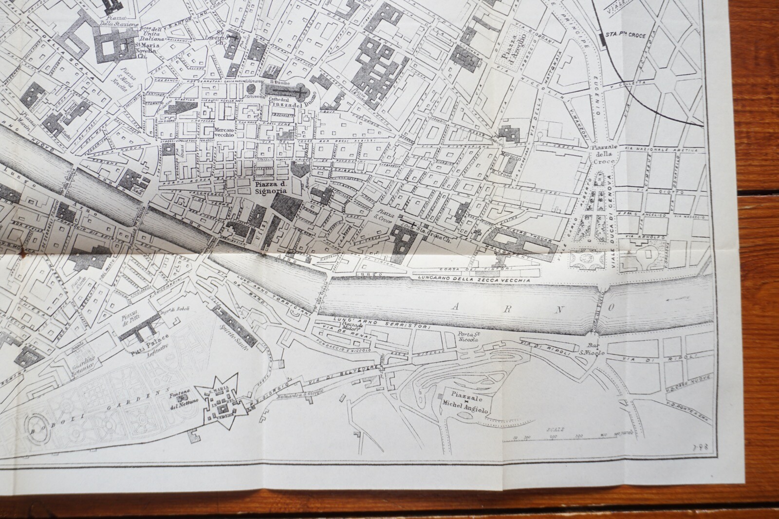 1899 Bradshaws Map of Florence Italy Original Railway Map