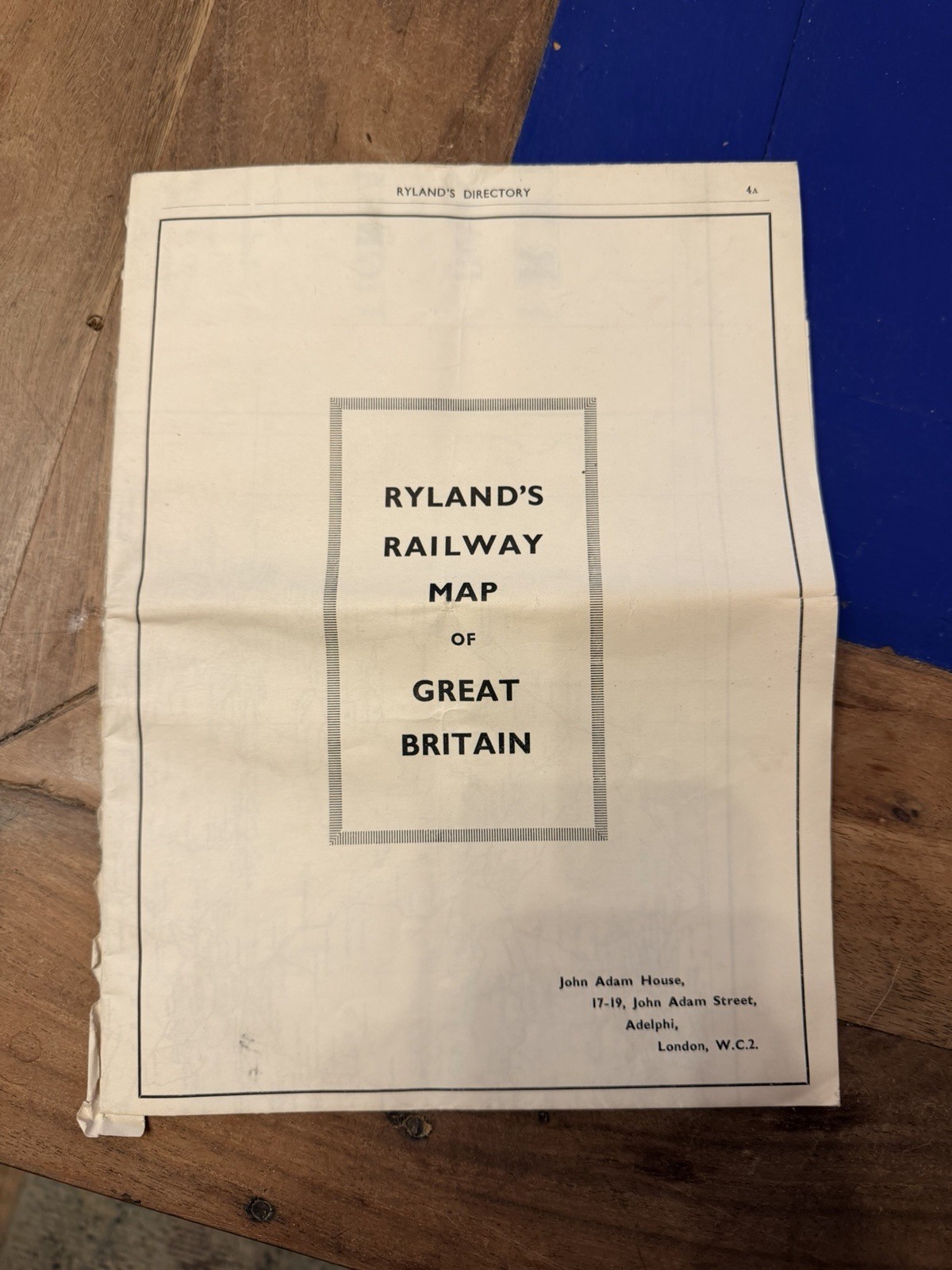 Vintage 1952 Ryland’s Railway Map of Great Britain – Original