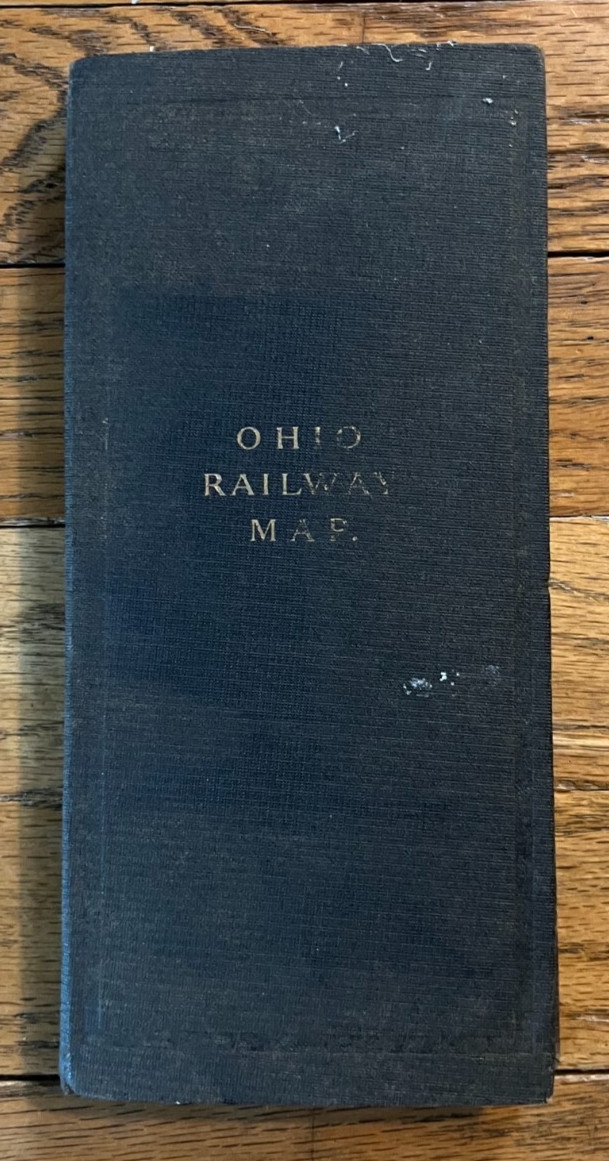 Antique 1905 Railway Railroad Map Of Ohio Linen Back Columbus Lithograph Company