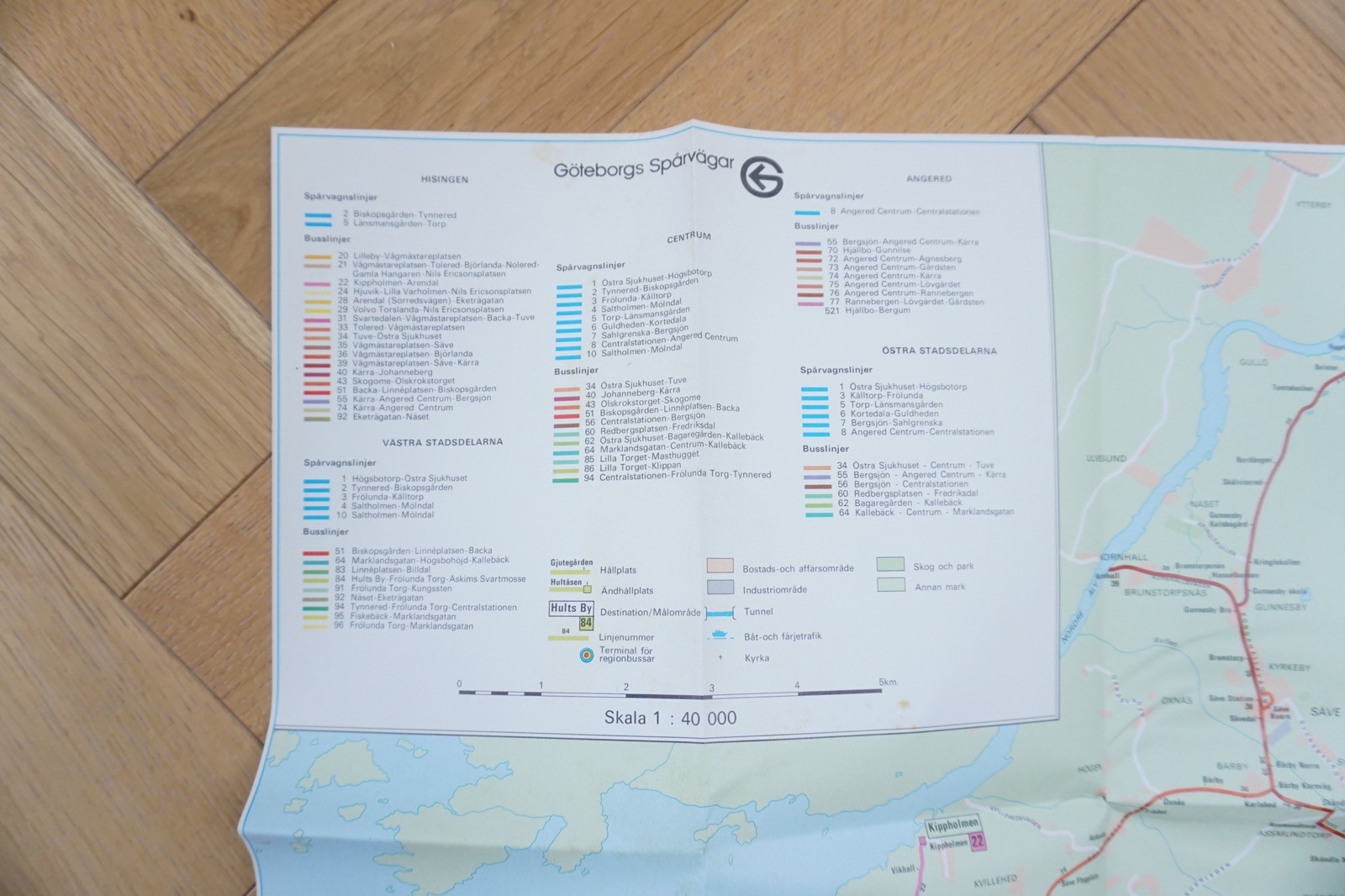 1983 Linkekartan Gothenburg Sweden Bus Tram Railway Route Map Sparvagen