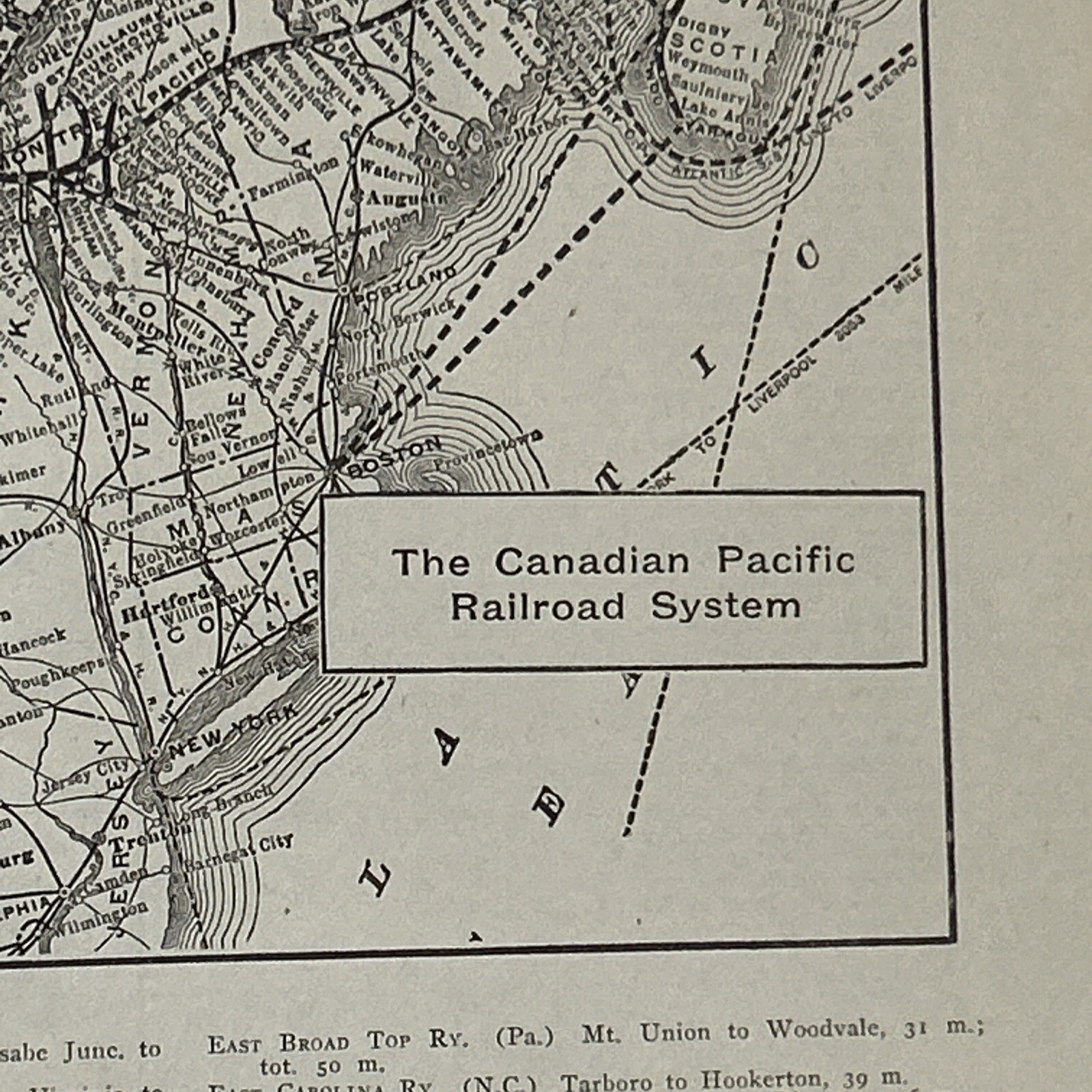 Antique 1917 Map Of The Canadian Pacific & Chicago/Alton Railroad System 11×15