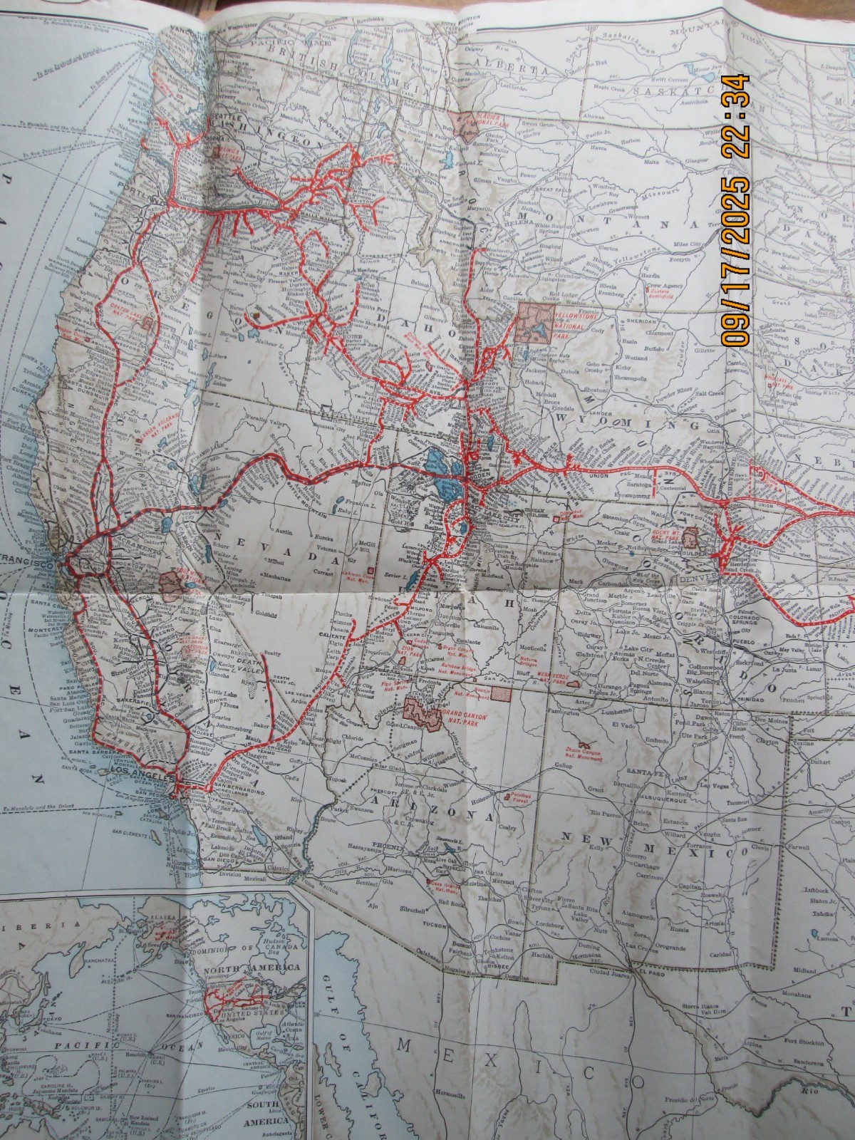 Map of the United States Union Pacific system 1928