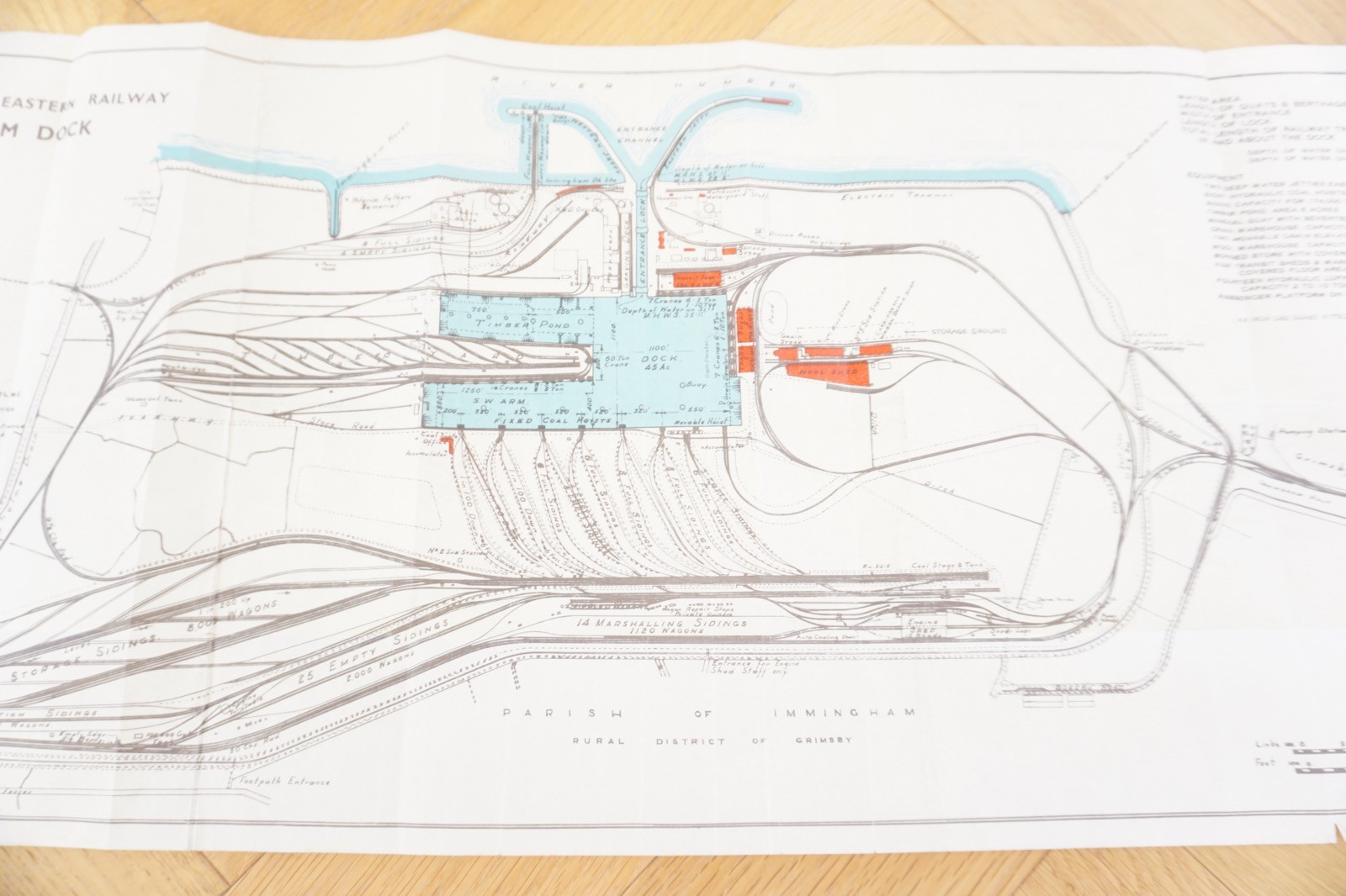 Sept 1937 LNER Immingham Docks Railway Plan Map