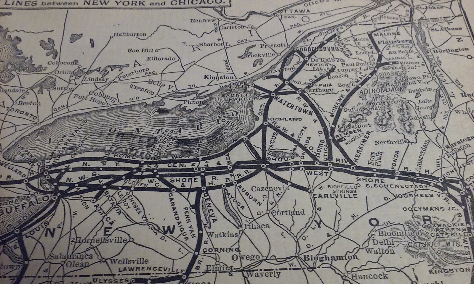 Rare 1903 Railroad Map VANDERBILT Lines New York-Chicago Railroad System &Routes