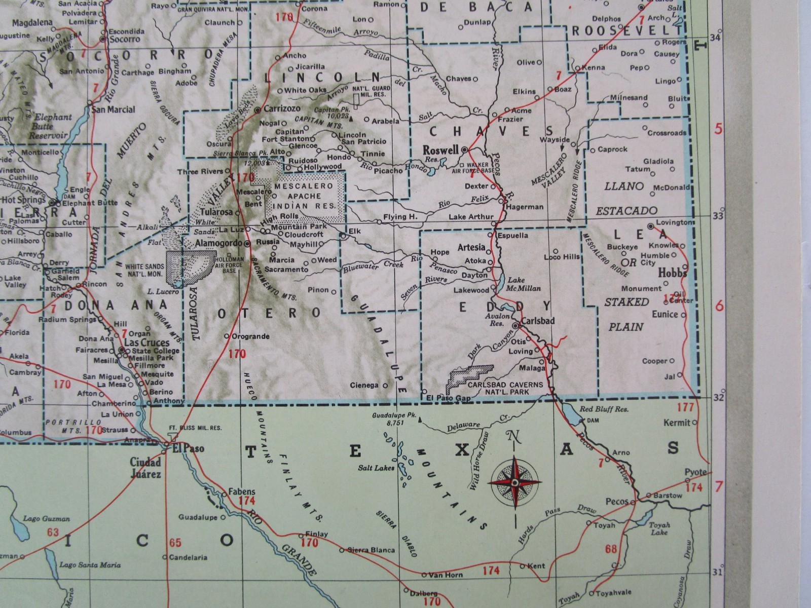 NJ NM 1951 NEW JERSEY RAILROAD Map. MORRISTOWN & ERIE RR ~or~ NEW MEXICO
