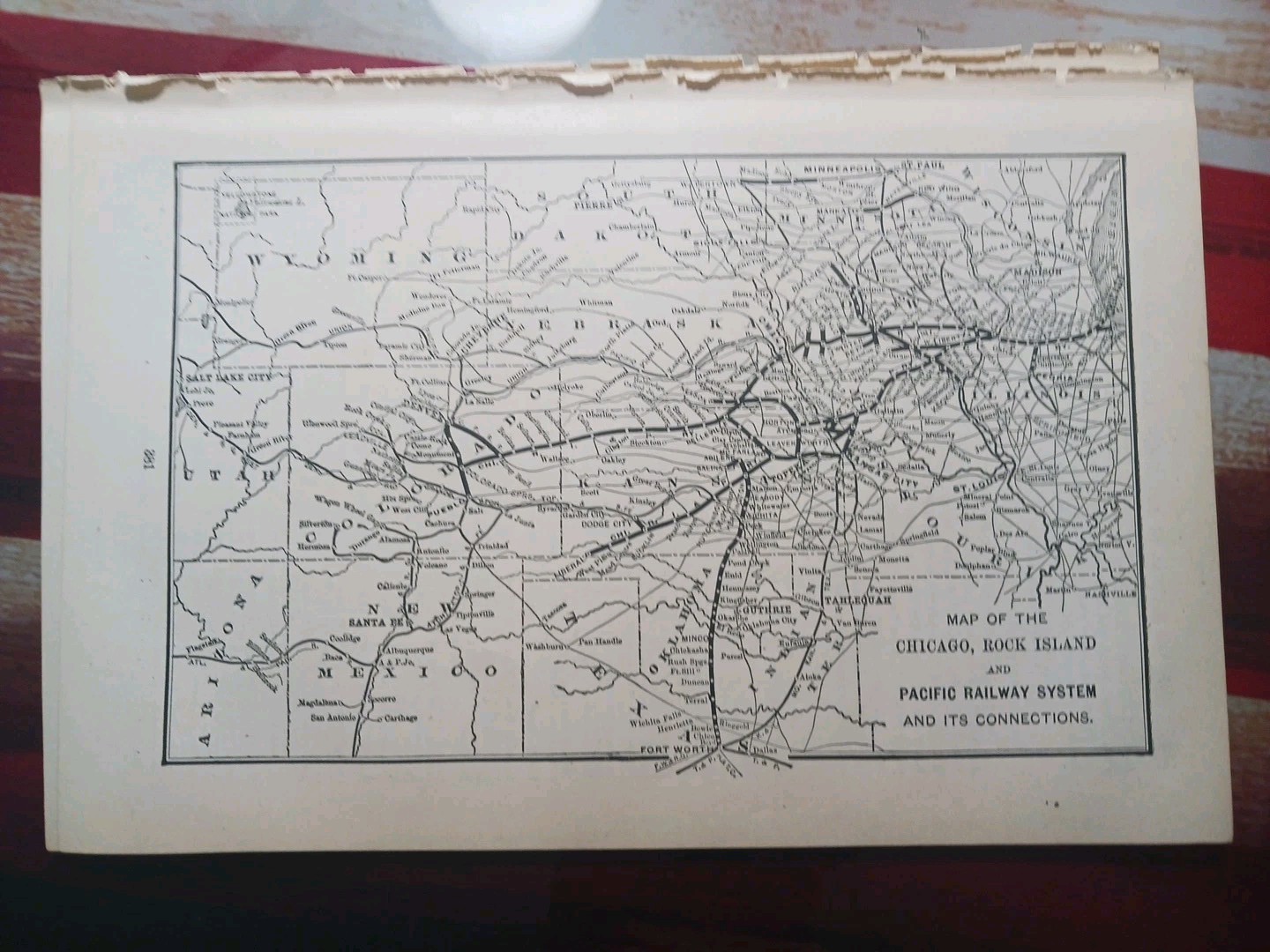 1897 Train Route Map + Report CHICAGO ROCK ISLAND & PACIFIC RAILWAY Indian Ter.