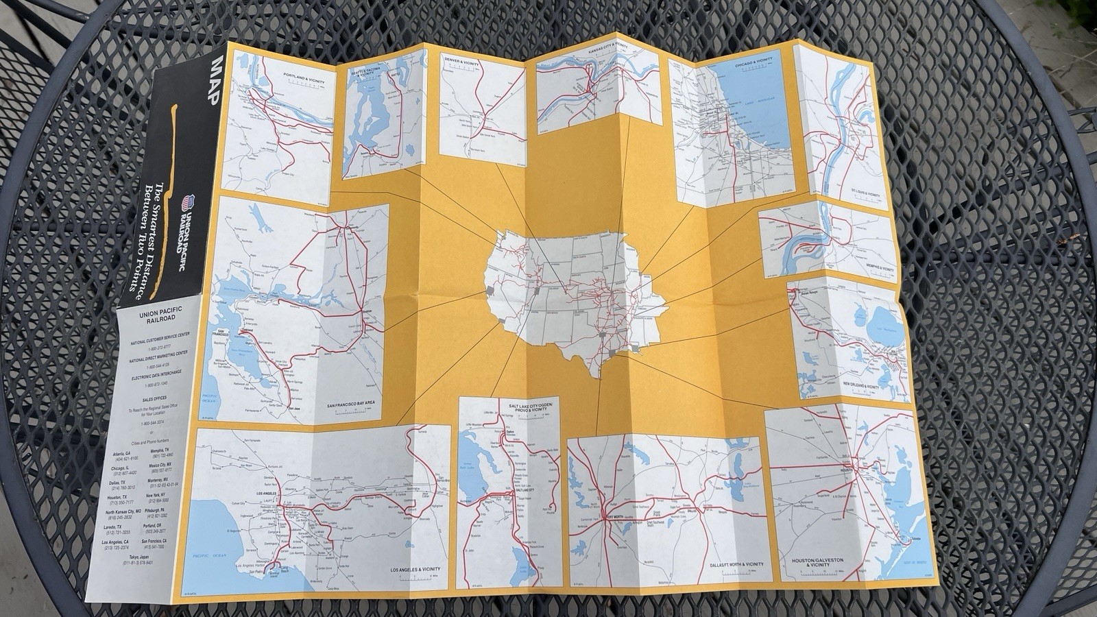 Union Pacific Railroad 1988 System Map UPR
