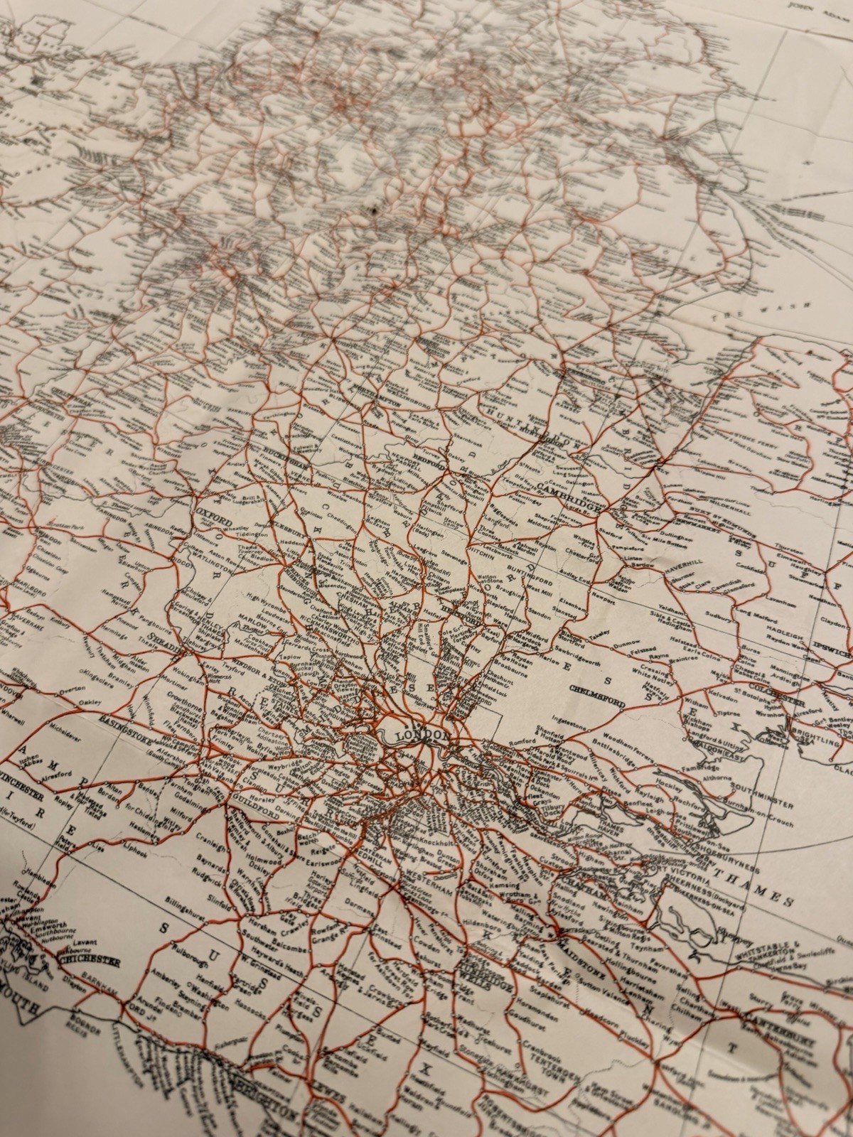 Vintage 1952 Ryland’s Railway Map of Great Britain – Original
