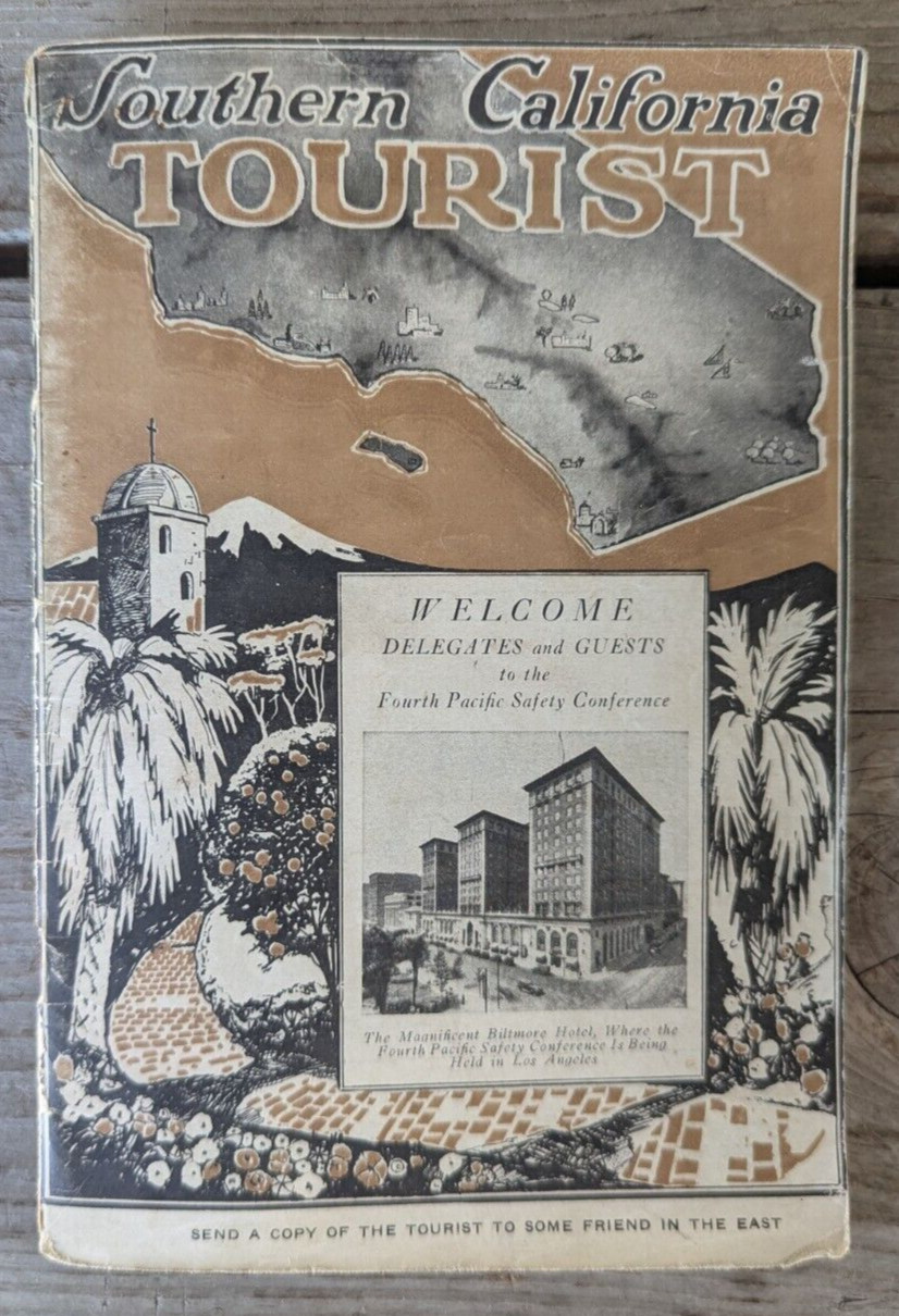 Southern California / L.A. Tourist Map Booklet Travel Guide Pacific Electric RR