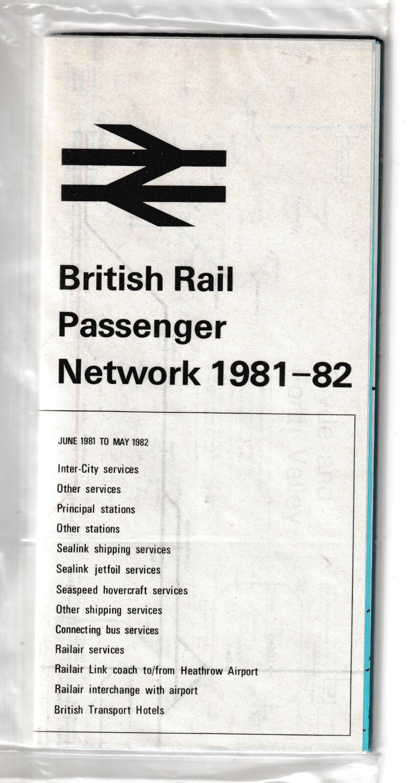 BRITISH RAIL MAP & GUIDE 1981 – 1982 MAP