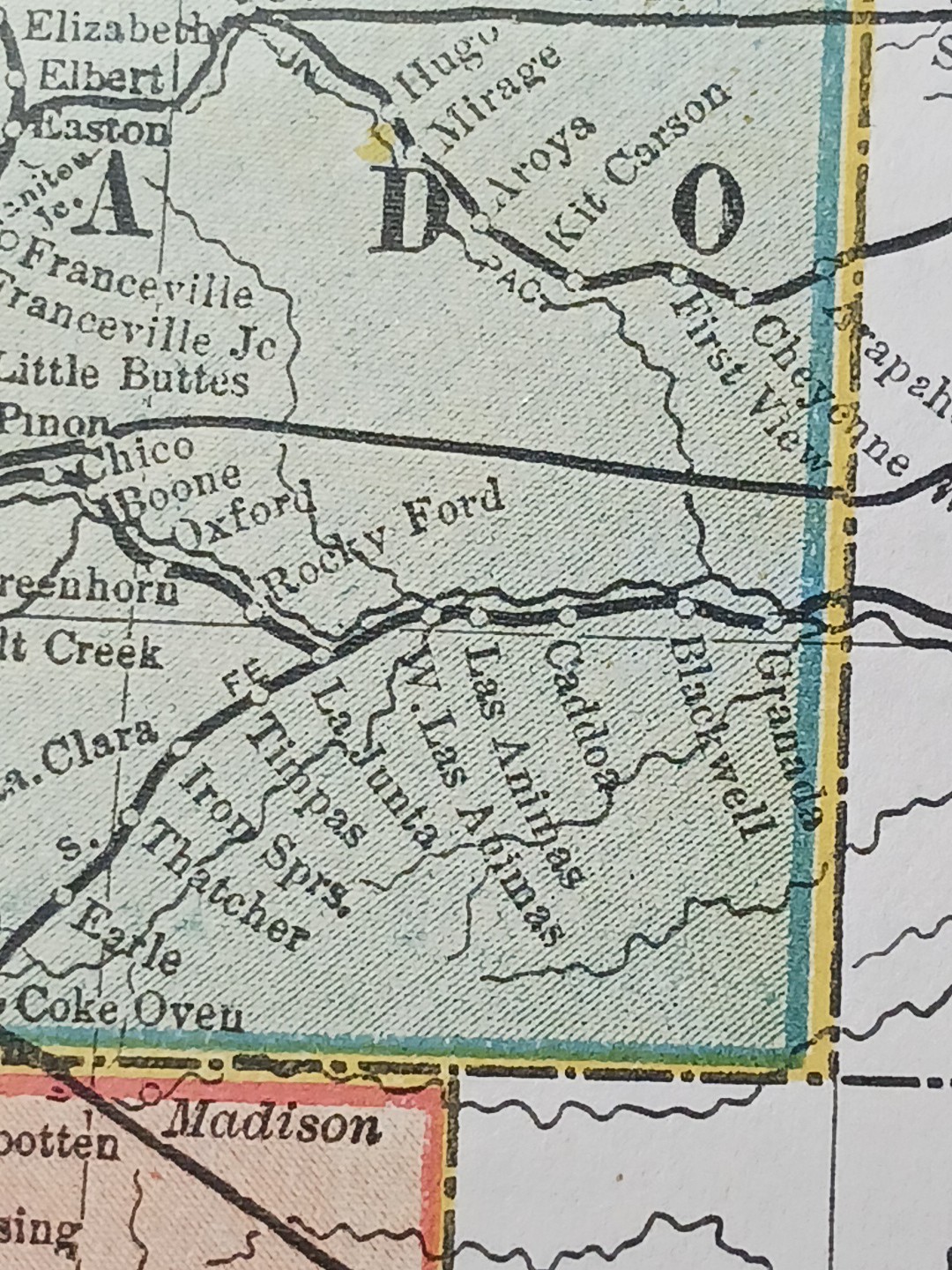~1895 Antique Railroad Map UTAH Colorado ARIZONA New Mexico All Train Lines 9×11