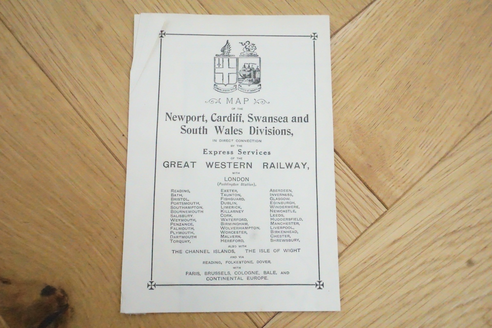 1913 GWR Newport Cardiff Swansea South Wales Original Railway Map