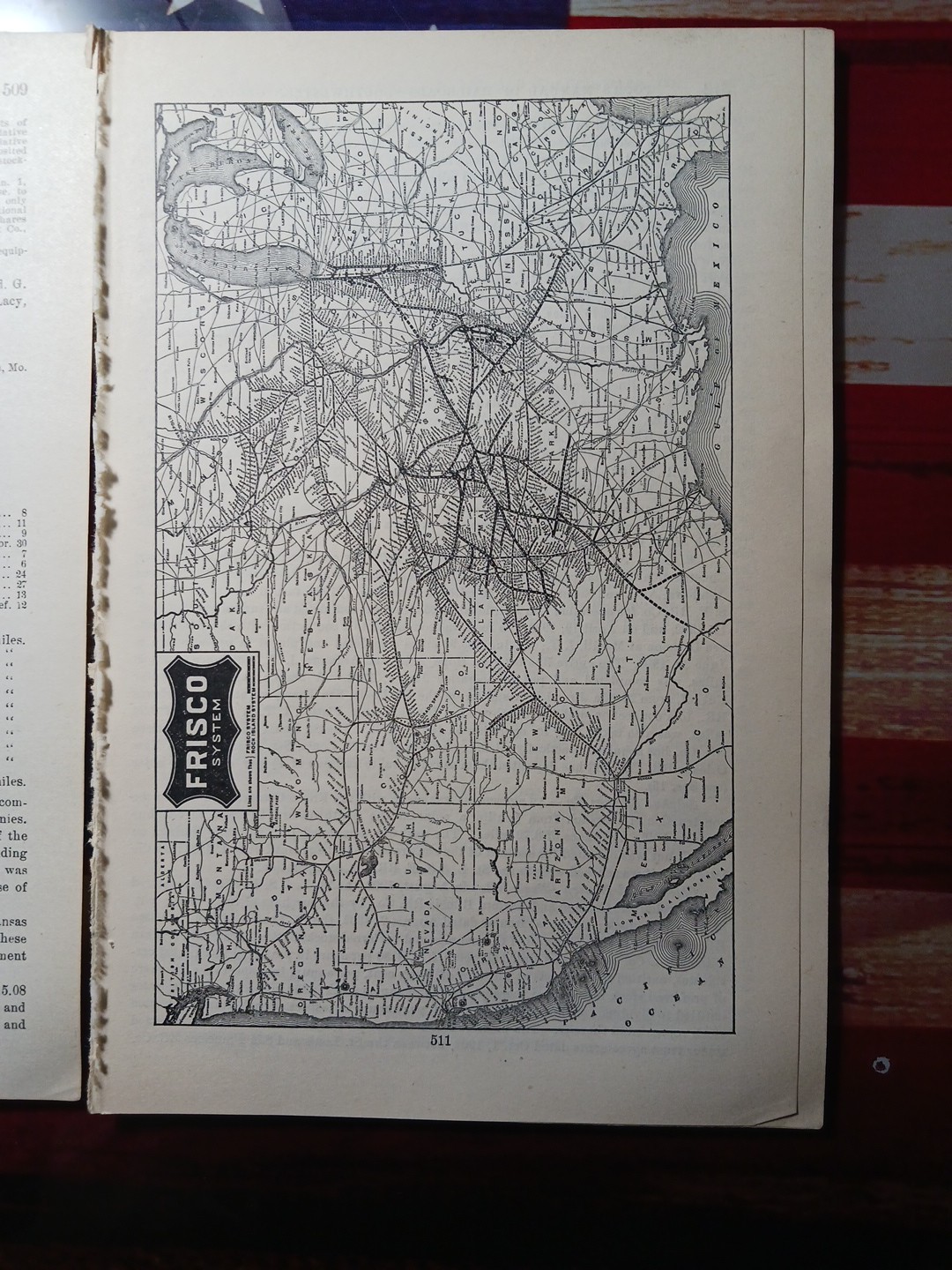 ~1904 ST LOUIS & SAN FRANCISCO RAILROAD vintage Railway Map + Report All Routes
