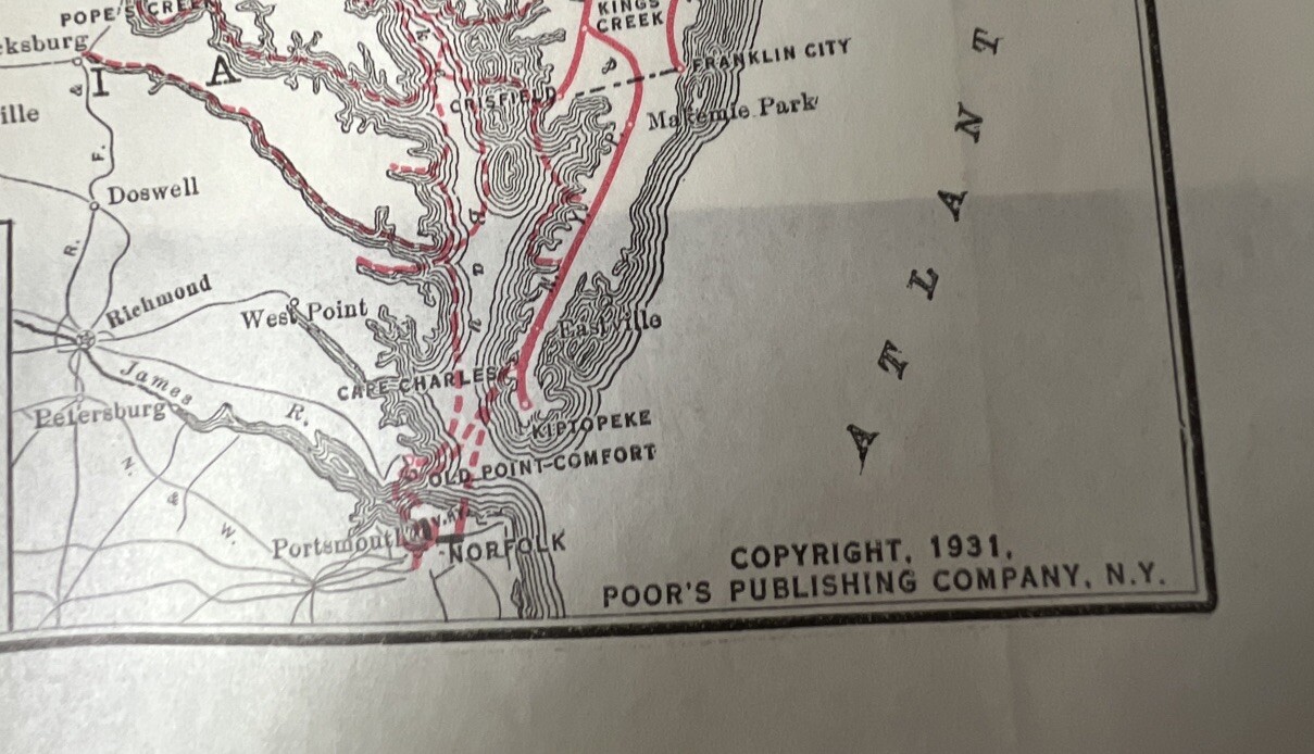 Pennsylvania Railroad – Original 1931 System Map. Antique
