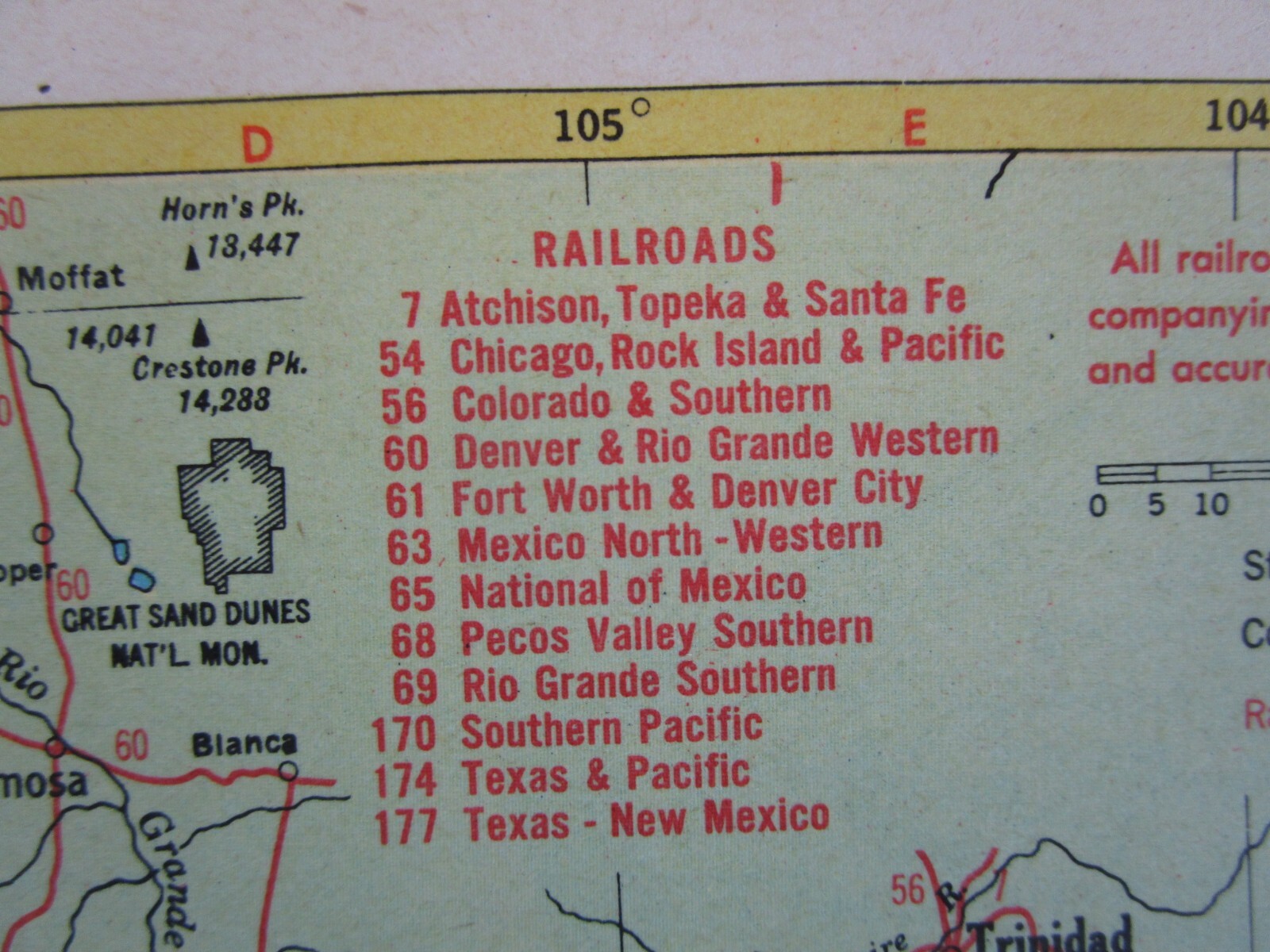 NJ NM Vtg 1952 NEW JERSEY RAILROAD Map. MORRISTOWN & ERIE RR ~or~ NEW MEXICO