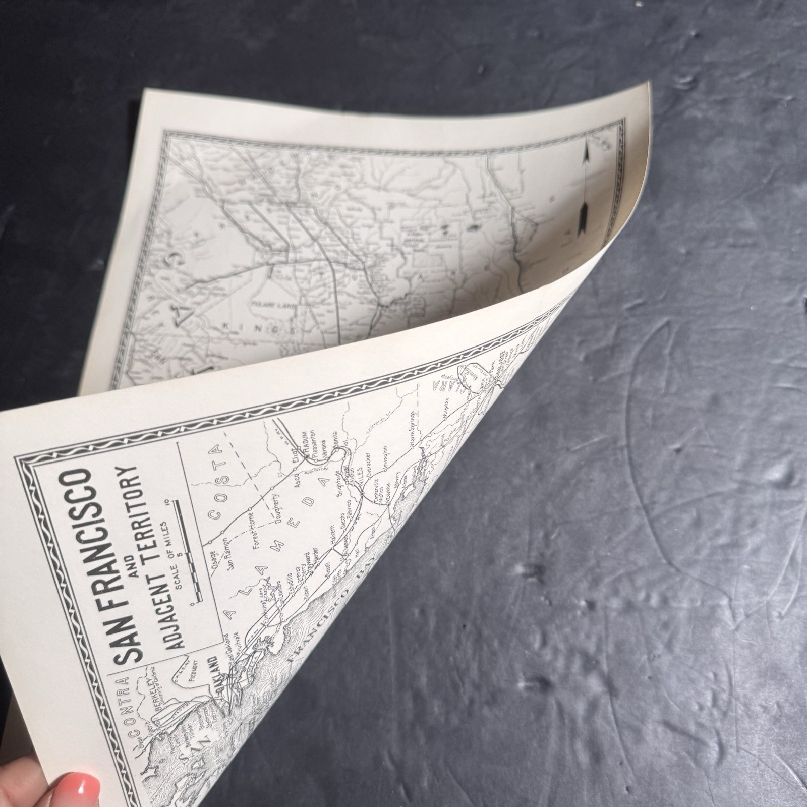 Vtg Southern Pacific Railroad Double Sided Map Coast & San Joaquin Div Map 7 & 8