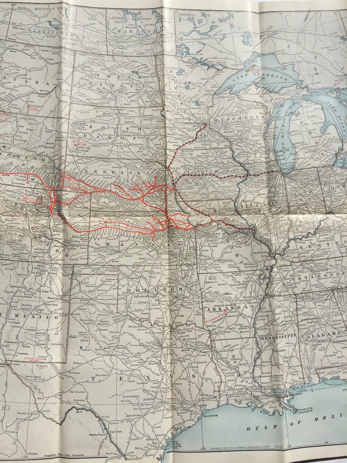 1931 Union Pacific Railroad / Train Map and Brochure