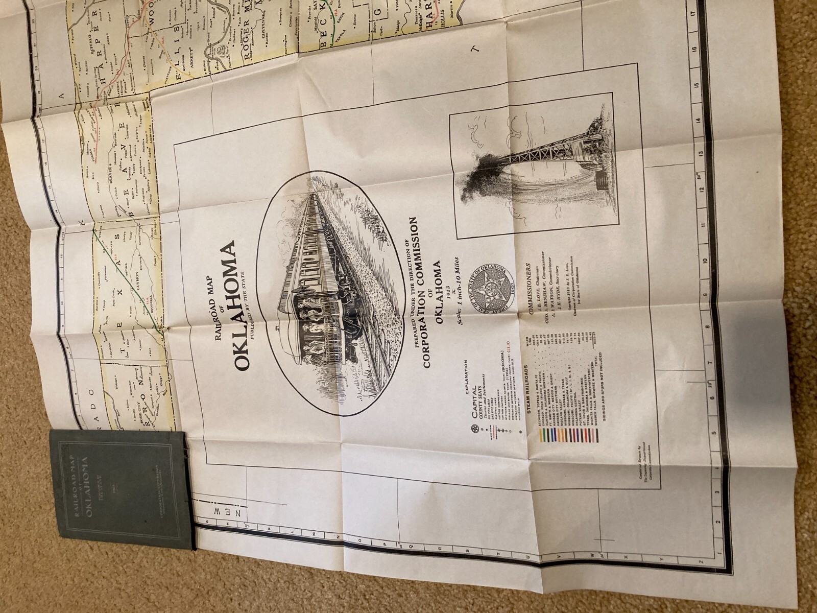 Railroad Map of Oklahoma by Corporation Commission of Oklahoma 1913