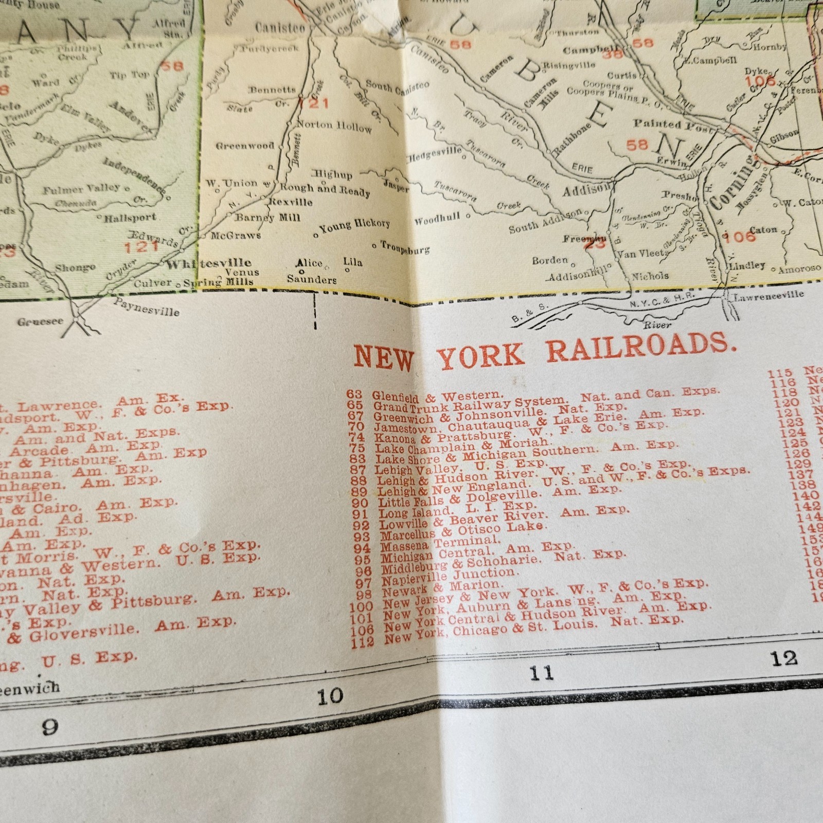 1911 Rand McNally Pocket Guide & Map Of NY & Entire Railroad System