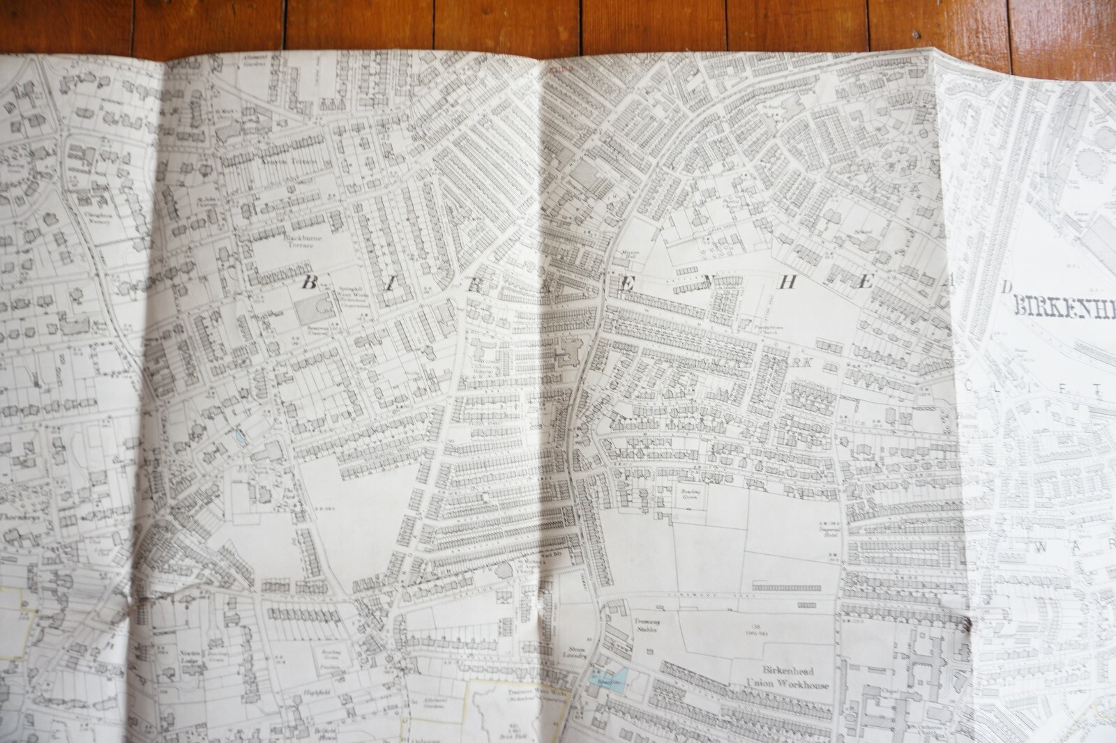 1898 Birkenhead GWR Linen OS Railway Map