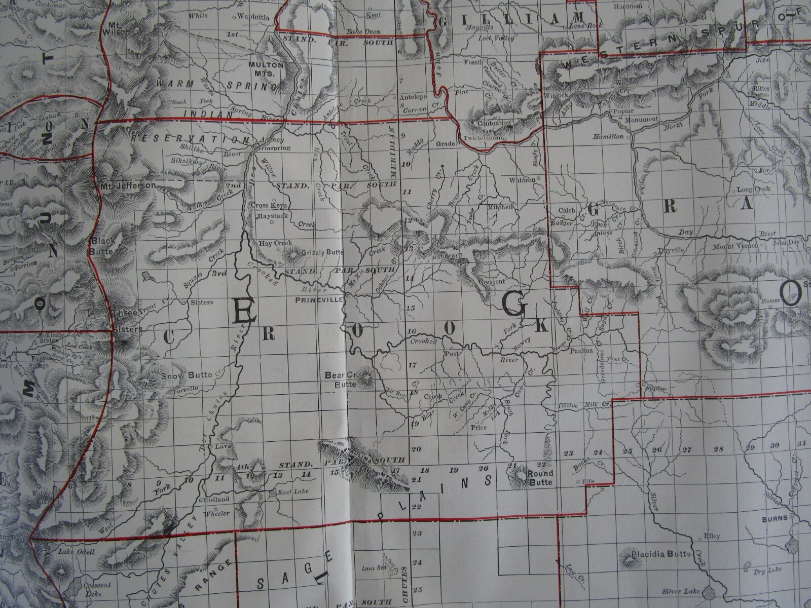 OR 1898 DATED OREGON STEAM RAILROAD Map. COOS BAY, ROSEVILLE, & EASTERN RR.