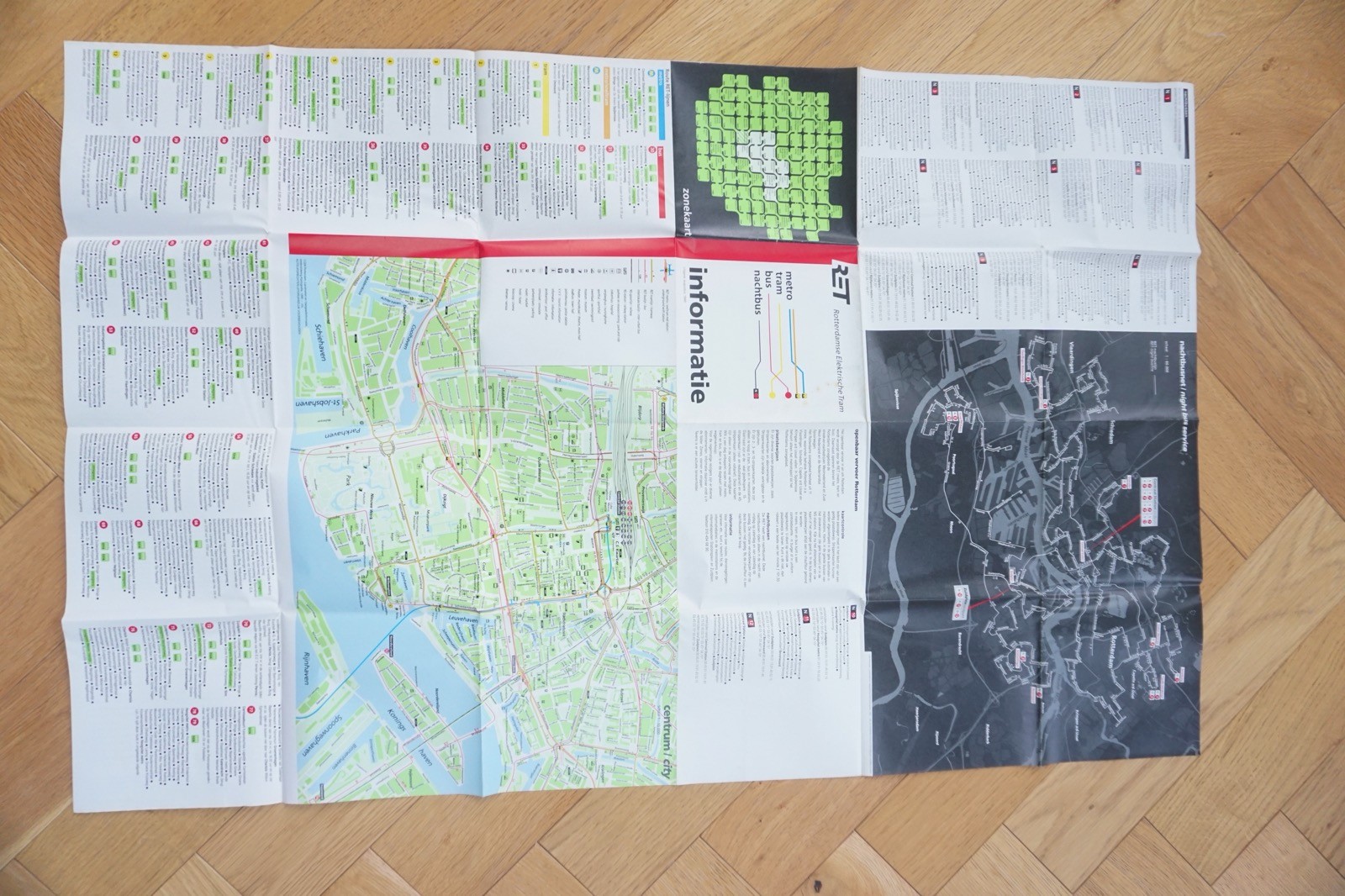 1990 RET Holland Netherlands Bus Tram Railway Route Map