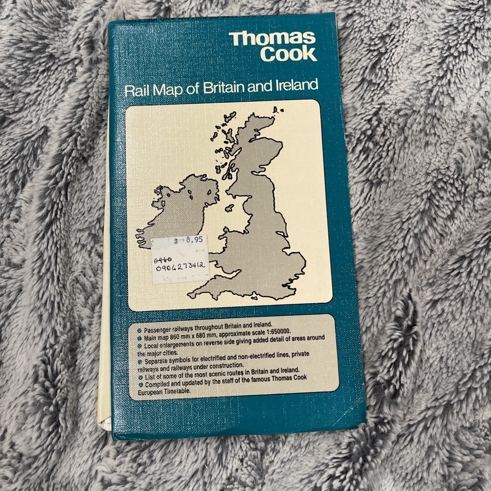 Thomas Cook Cooks Rail Railway Map of Britain And Ireland 1st Edition. 1988-1989