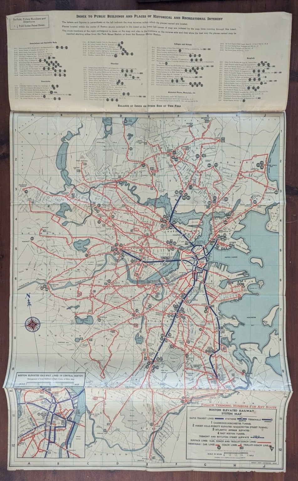 Boston Elevated Railway System Map Booklet 1936