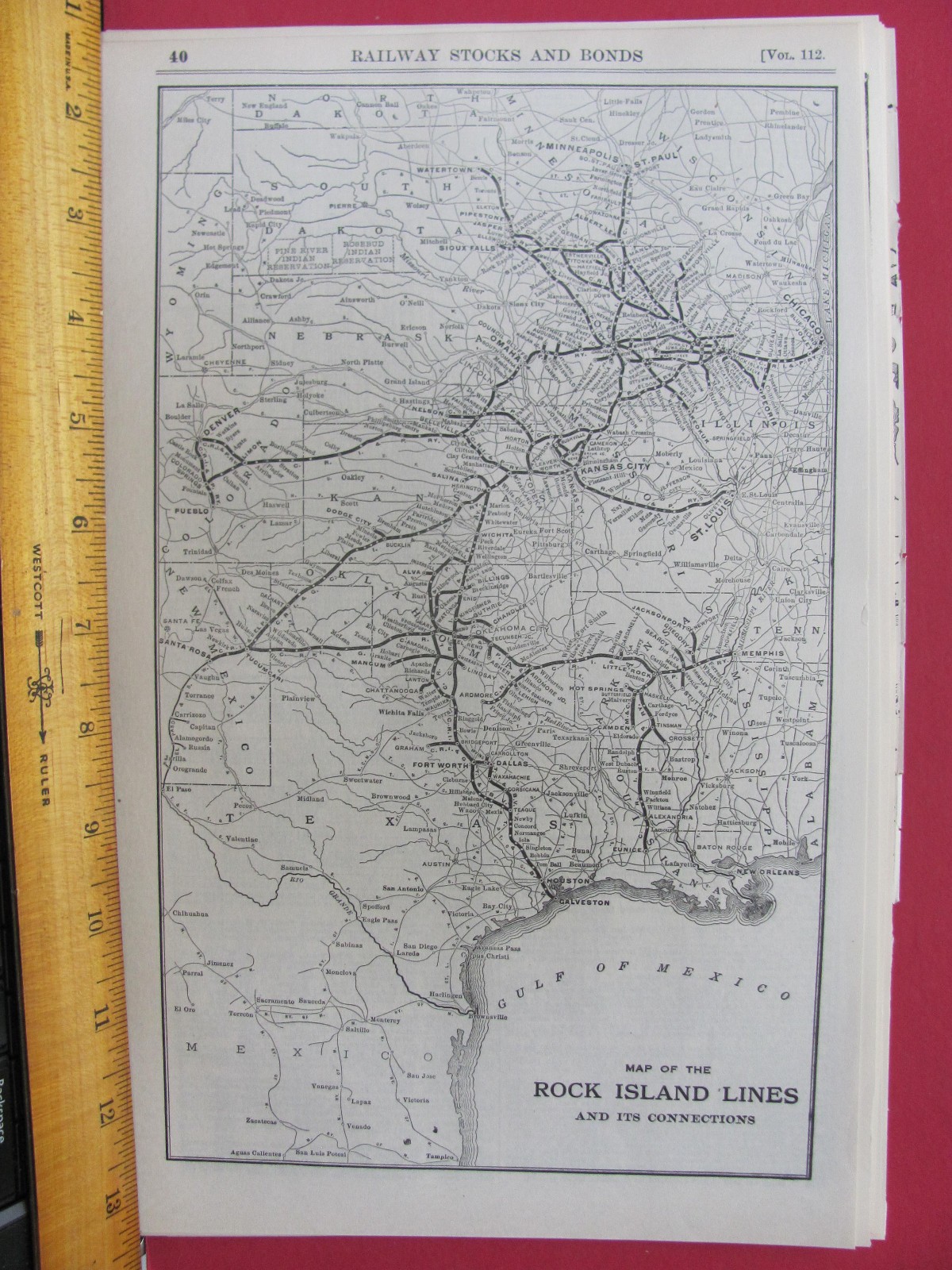 CHICAGO ROCK ISLAND & PACIFIC RAILROAD MAY 1921 SYSTEM MAP ROUTES CONNECTING RRs